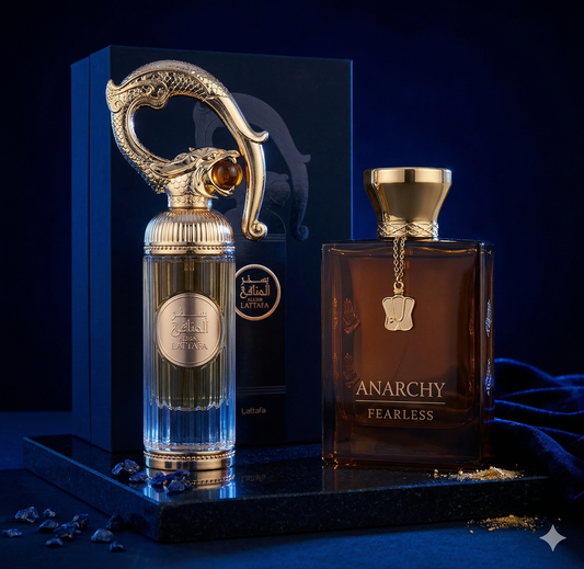 Signature Duo – Luxury Pair- Sehr by Lattafa and Anarchy Fearless 3.4floz/100ml each